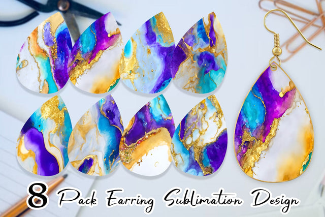 Earring teardrop sublimation design SVG artnoy 