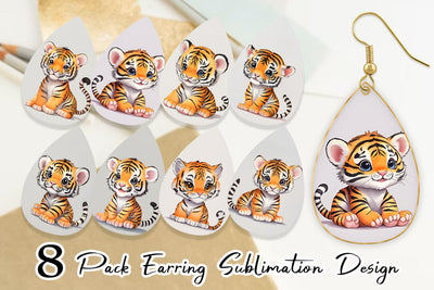 Earring teardrop sublimation design SVG artnoy 