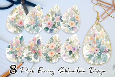 Earring teardrop sublimation design SVG artnoy 