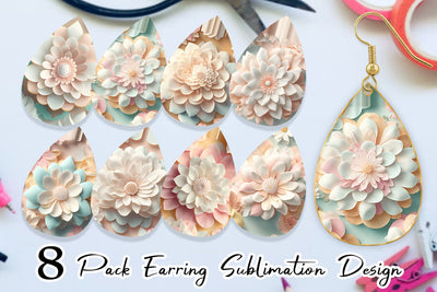 Earring teardrop sublimation design SVG artnoy 