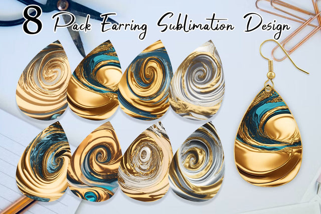 Earring teardrop sublimation design SVG artnoy 