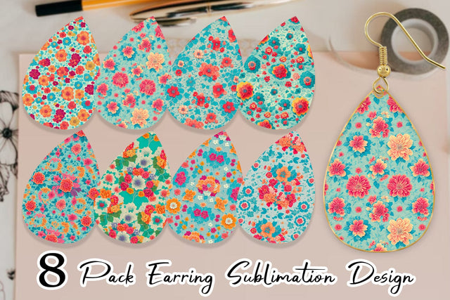 Earring teardrop sublimation design SVG artnoy 