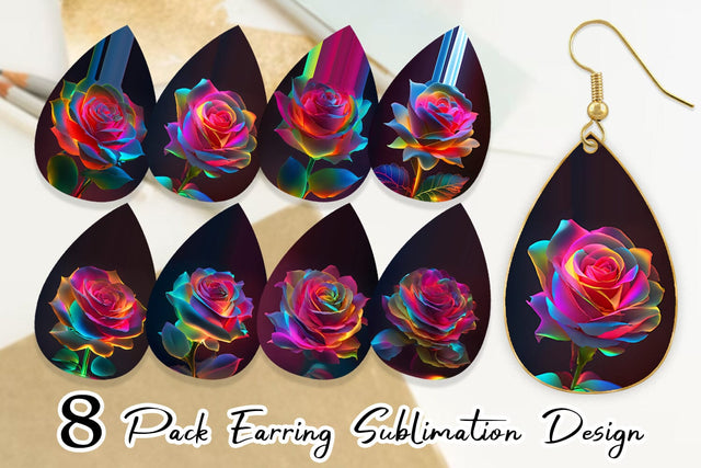 Earring teardrop sublimation design SVG artnoy 