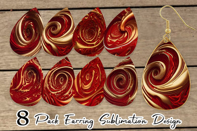 Earring teardrop sublimation design SVG artnoy 