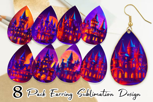 Earring teardrop sublimation design SVG artnoy 