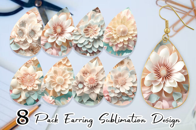 Earring teardrop sublimation design SVG artnoy 