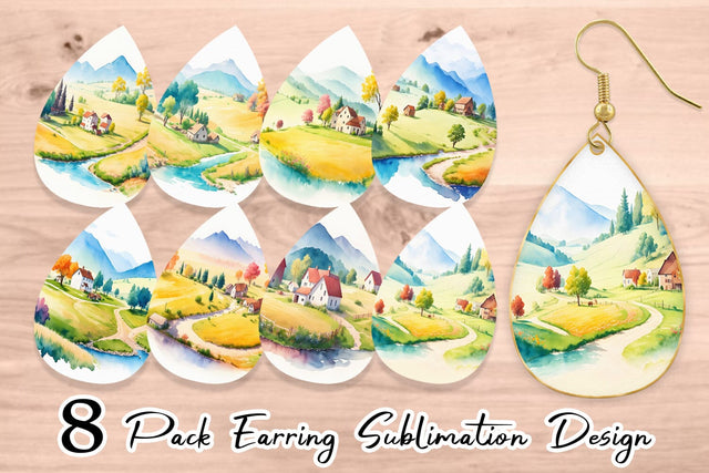 Earring teardrop sublimation design SVG artnoy 