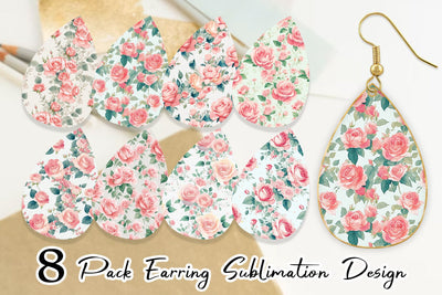 Earring teardrop sublimation design SVG artnoy 