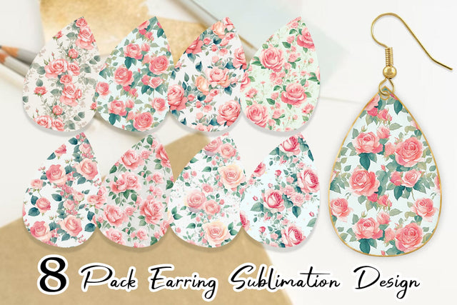 Earring teardrop sublimation design SVG artnoy 