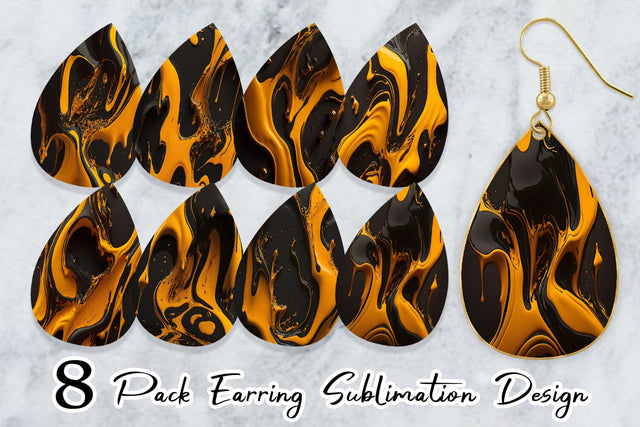 Earring teardrop sublimation design SVG artnoy 