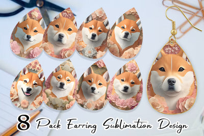 Earring teardrop sublimation design SVG artnoy 