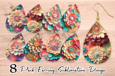 Earring teardrop sublimation design SVG artnoy 