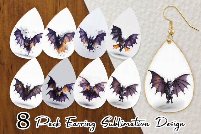 Earring teardrop sublimation design SVG artnoy 