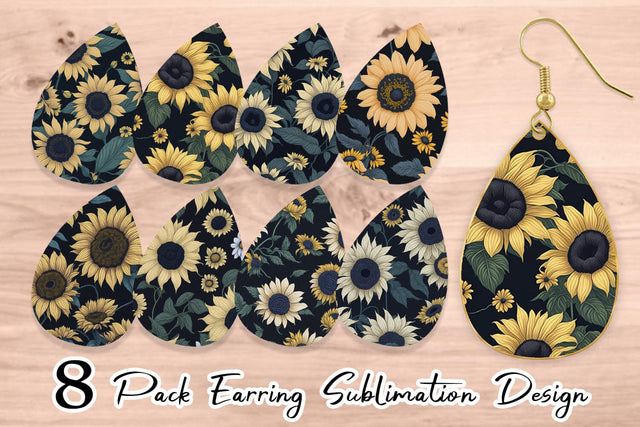 Earring teardrop sublimation design SVG artnoy 
