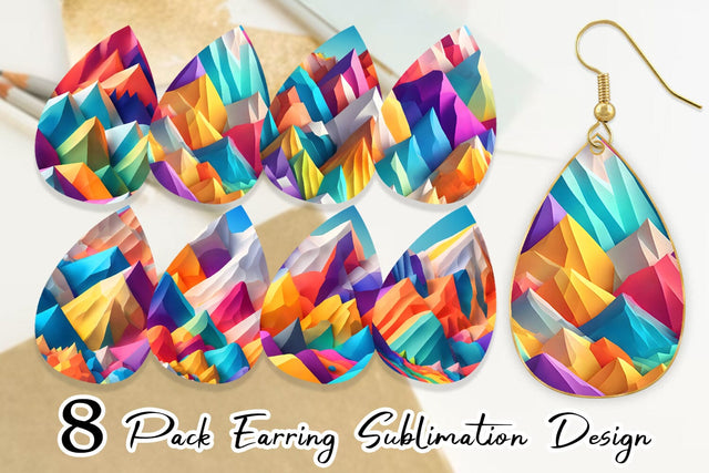 Earring teardrop sublimation design SVG artnoy 