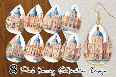 Earring teardrop sublimation design SVG artnoy 