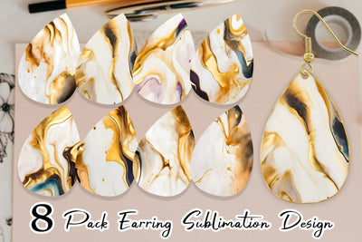 Earring teardrop sublimation design SVG artnoy 