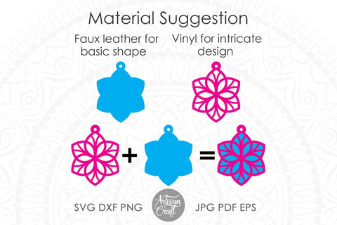 Earring template SVG, Floral earrings SVG SVG Artisan Craft SVG 