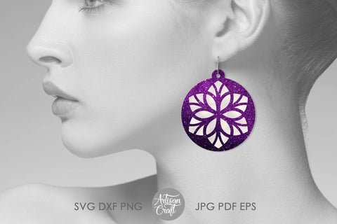 Earring template SVG, Floral earrings SVG SVG Artisan Craft SVG 