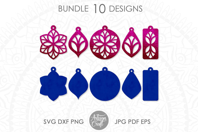 Earring template SVG, Floral earrings SVG SVG Artisan Craft SVG 