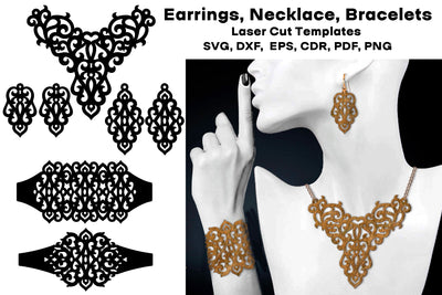 Earrings, Bracelets, Necklace SVG Cutting Files. Jewelry SVG SVG Yuliya 