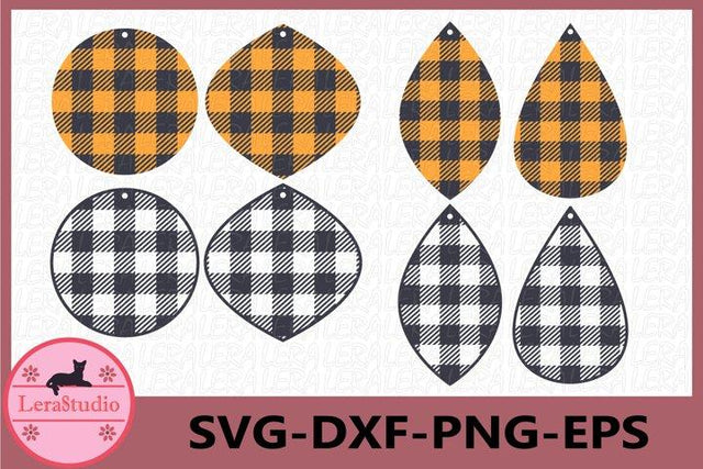 Earrings Buffalo Plaid Svg SVG Lerastudio 