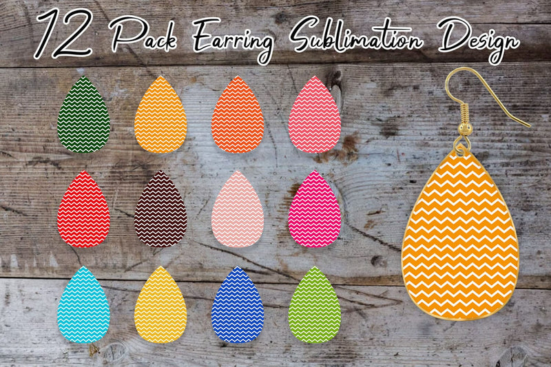 Earrings bundle design line chevron pattern background Sublimation artnoy 