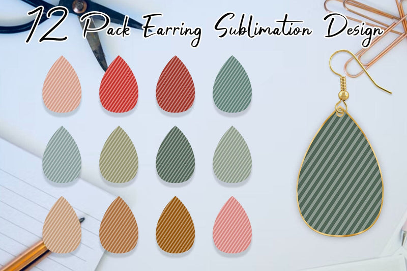 Earrings bundle design line stripes pattern background Sublimation artnoy 