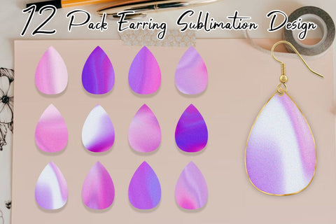 Earrings bundle design pink wave texture background Sublimation artnoy 