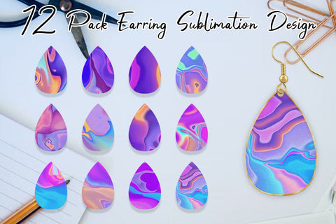 Earrings bundle design wave texture background Sublimation artnoy 