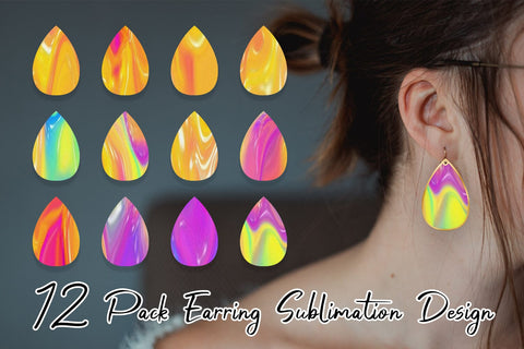 Earrings bundle design wave texture background Sublimation artnoy 