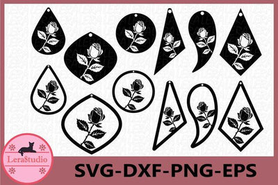 Earrings Flower SVG SVG Lerastudio 