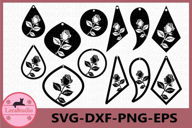 Earrings Flower SVG SVG Lerastudio 