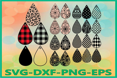 Earrings, Mandala, Leather Earring, Tear Drop SVG AlexSVGStudio 