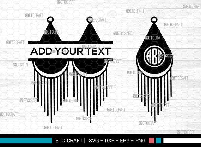 Earrings Monogram SVG, Jewelry Svg, Leather Earrings Svg, Split Monogram Svg, Stacked Earring Svg, Teardrop Earrings Svg, Earing Svg SVG ETC Craft 
