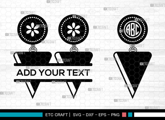 Earrings Monogram SVG, Jewelry Svg, Leather Earrings Svg, Split Monogram Svg, Stacked Earring Svg, Teardrop Earrings Svg, Earing Svg SVG ETC Craft 