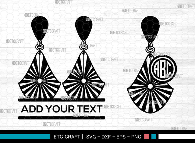 Earrings Monogram SVG, Jewelry Svg, Leather Earrings Svg, Split Monogram Svg, Stacked Earring Svg, Teardrop Earrings Svg, Earing Svg SVG ETC Craft 