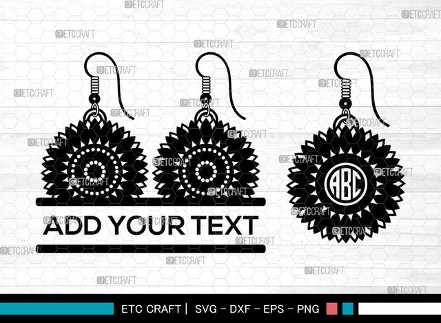 Earrings Monogram SVG, Jewelry Svg, Leather Earrings Svg, Split Monogram Svg, Stacked Earring Svg, Teardrop Earrings Svg, Earing Svg SVG ETC Craft 