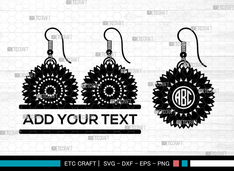 Earrings Monogram SVG, Jewelry Svg, Leather Earrings Svg, Split Monogram Svg, Stacked Earring Svg, Teardrop Earrings Svg, Earing Svg SVG ETC Craft 