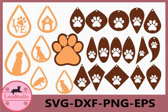 Earrings Paws SVG SVG Lerastudio 