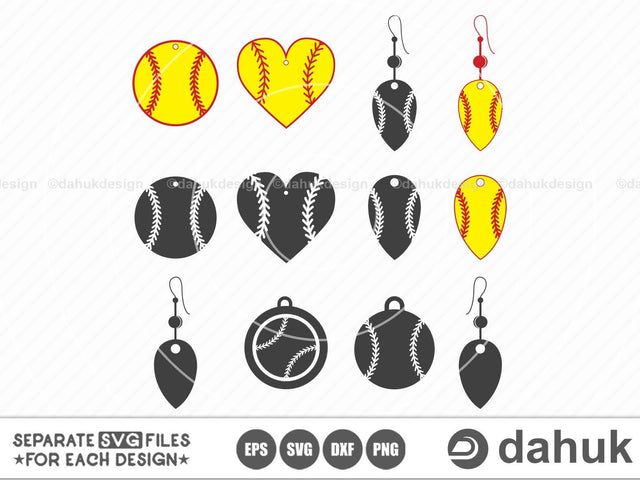 earrings svg, baseball earrings svg, baseball earrings, earrings clipart, cuttable design, svg, png, dxf & eps designs SVG dahukdesign 