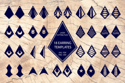 Earrings svg bundle. Earring template. Cut files SVG Angelina Semenova 