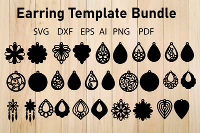 Earrings SVG Bundle, Pendant Template For Laser Cut SVG Yuliya 