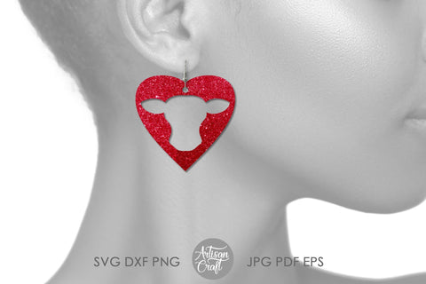 Earrings SVG, Cow earrings SVG, cut file, cow head SVG Artisan Craft SVG 