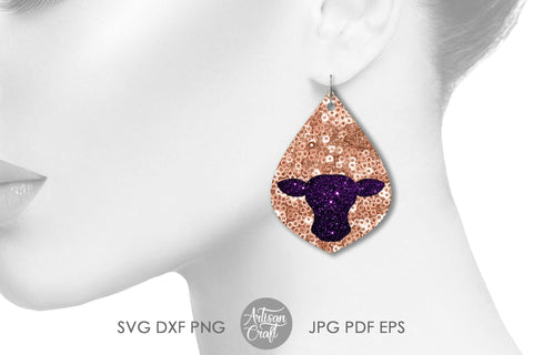 Earrings SVG, Cow earrings SVG, cut file, cow head SVG Artisan Craft SVG 
