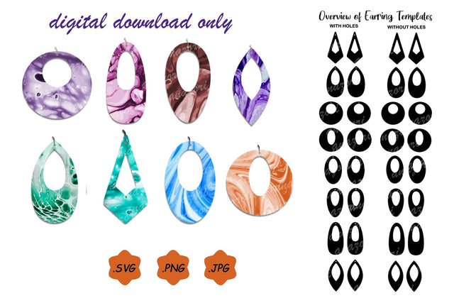 Earrings svg cut file, earring template SVG Deepa 