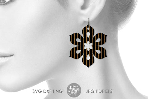 Earrings SVG, cut files, floral earrings, sunflower earrings SVG Artisan Craft SVG 