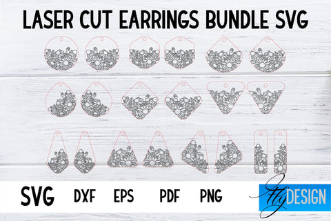 Earrings SVG | Daisy SVG | Laser Cut Files | Engraving SVG SVG Fly Design 