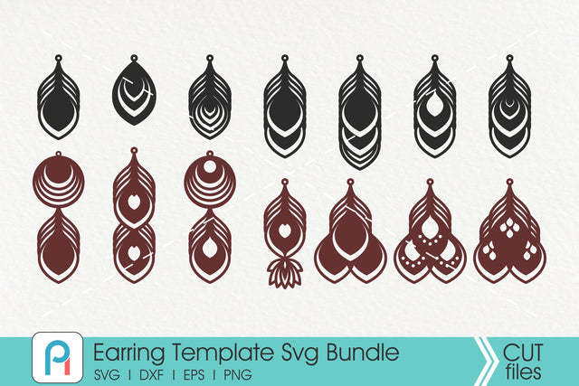 Earrings Svg, Earrings Template Svg, Leather Earrings Svg SVG Pinoyart Kreatib 