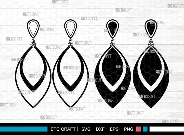Earrings SVG, Jewelry Svg, Leather Earrings Svg, Necklace Svg, Stacked Earring Svg, Teardrop Earrings Svg, Earing Svg SVG ETC Craft 